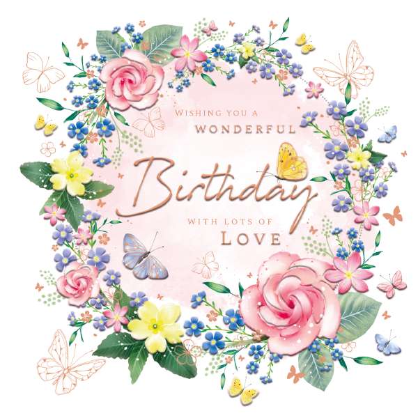 happy birthday wishes floral butterfly paper napkin... Noel Tatt Trade